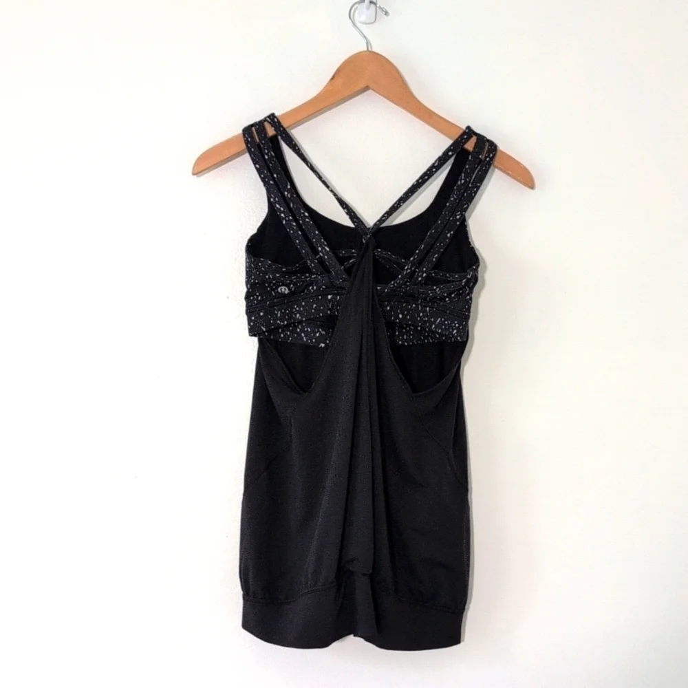 Lululemon Black Nouveau Limits Strappy Bra Top Tank Yoga Running Workout Sz 6